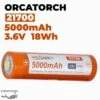 Batterie 21700 5000mAh Rechargeable Par USB - Orca -Sub-Odyssee Soldes Magasin ORCA TORCH batterie 21700 5000mah rechargeable par usb pas cher sub odyssee