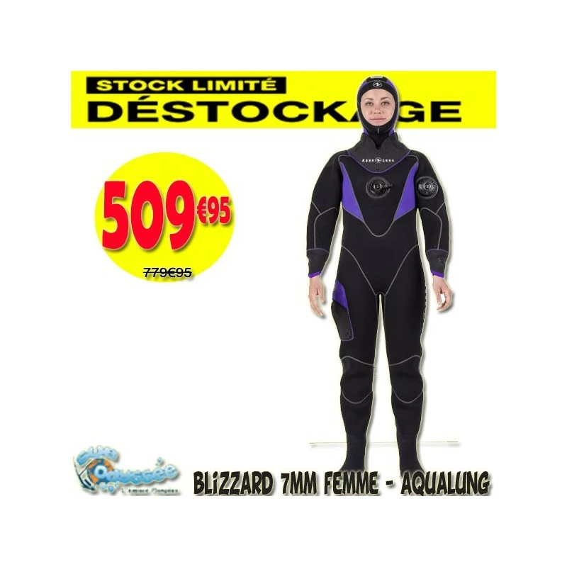 Combinaison Etanche BLIZZARD 2016 Femme 7mm D'Aqualung - DESTOCKAGE 3 Combinaison Etanche BLIZZARD 2016 Femme 7mm D'Aqualung - DESTOCKAGE