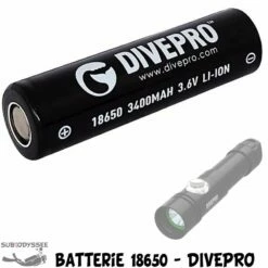 Batterie 18650 Lithium Sans Protection électronique (pour Phare S10, S11, MP10) - Divepro