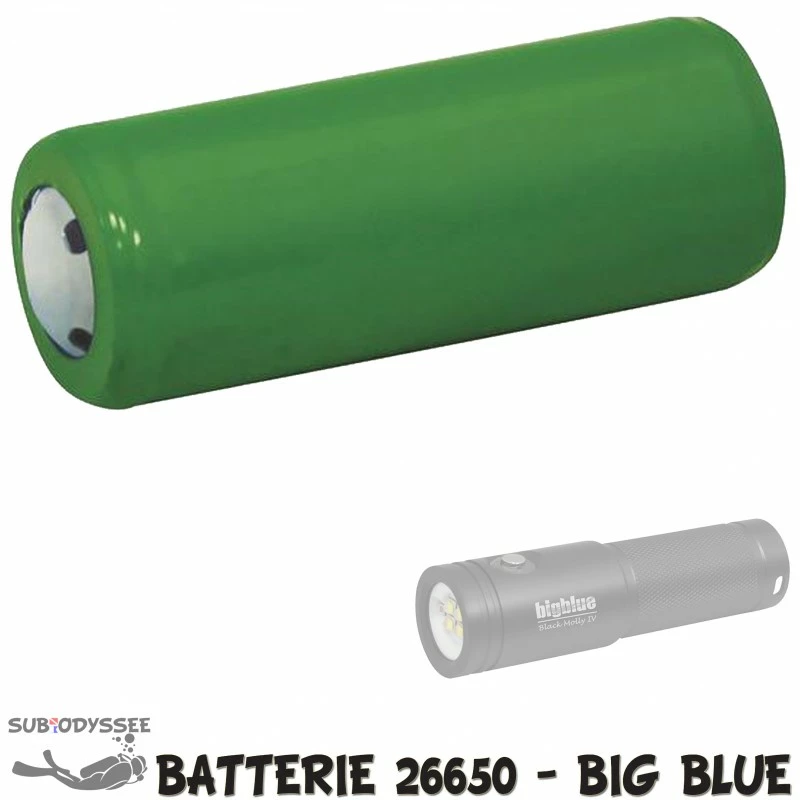 Batterie 26650 Rechargeable Lithium-ion 5Ah Pour Phare à LED - Big Blue 3 Batterie 26650 Rechargeable Lithium-ion 5Ah Pour Phare à LED - Big Blue