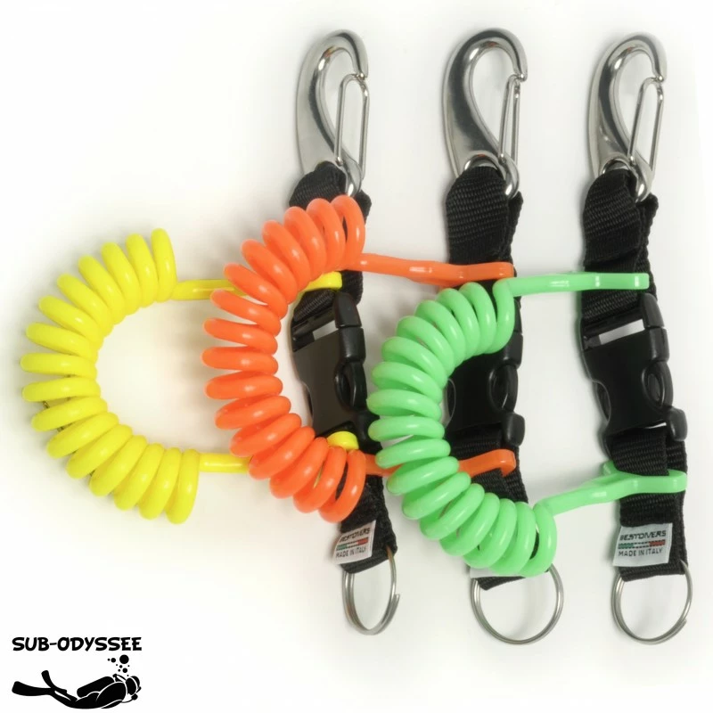 Cordon Spiralé - Mousqueton Inox VELA L70 & Câble Plastique 3 Cordon Spiralé - Mousqueton Inox VELA L70 & Câble Plastique