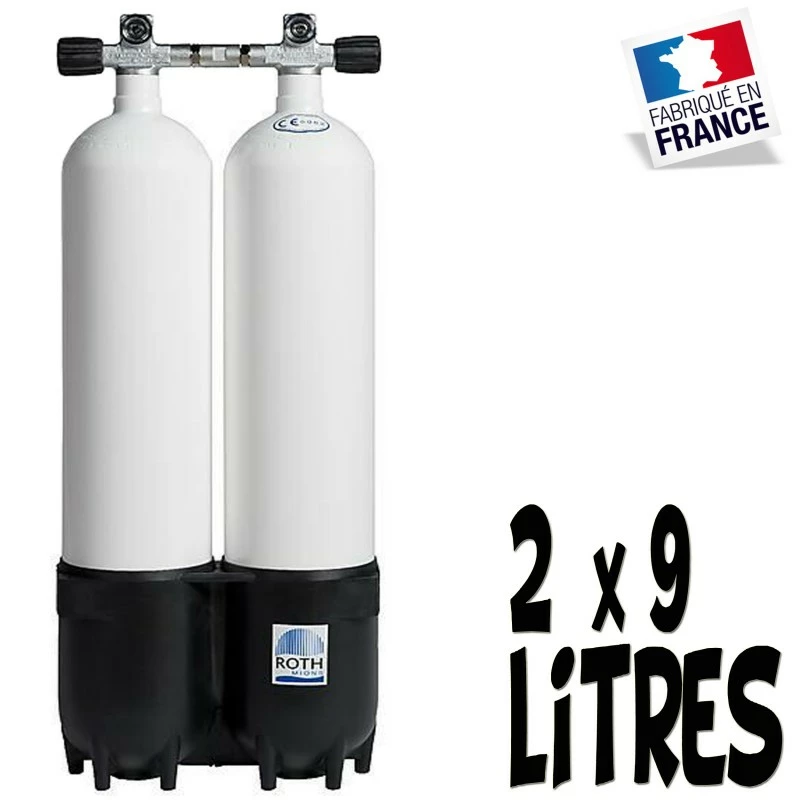 Bi-Bouteille De Plongée 2x9 Litres 230 Bars (Ø 171mm) - ROTH 3 Bi-Bouteille De Plongée 2x9 Litres 230 Bars (Ø 171mm) - ROTH