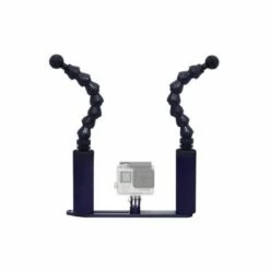Platine FIXE Double Bras + 2 FLEXI 7" + Fixation GoPro - Big Blue
