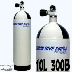 Bouteille Carbone 10 Litres 300 Bars + Robinet 1 Sortie Mono - Carbon Dive
