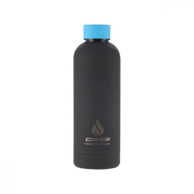 Bouteille THERMOS 500ml Caoutchouc NOIR BLEU - Cressi 4 Bouteille THERMOS 500ml Caoutchouc NOIR BLEU - Cressi – Image 2