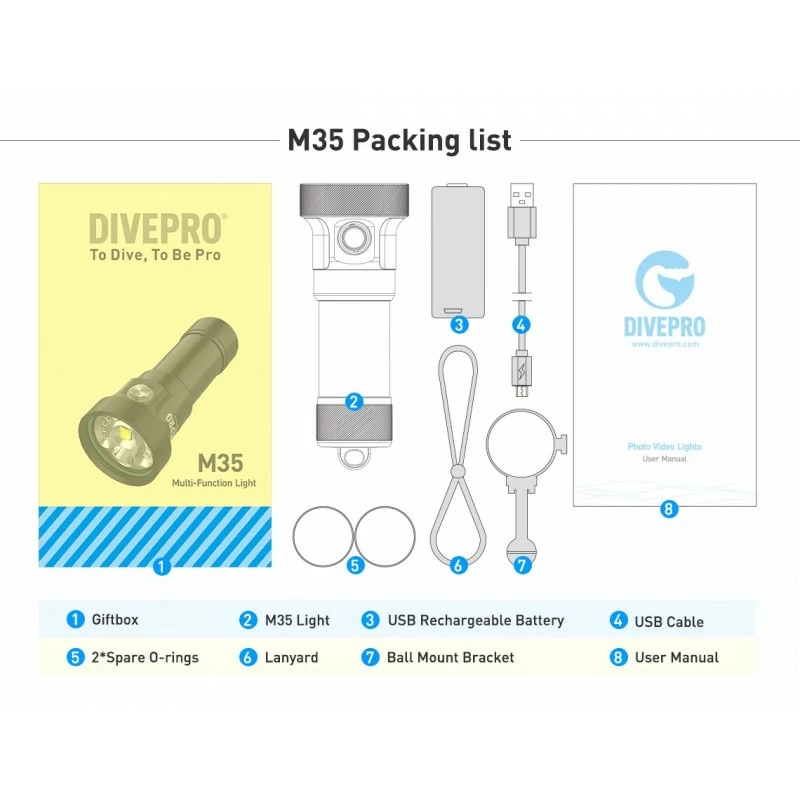 M35 Phare Photo/Vidéo 3500Lumen - Divepro 9 M35 Phare Photo/Vidéo 3500Lumen - Divepro – Image 7
