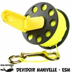 Dévidoir Avec Manivelle JAUNE Pour Parachute Palier - Finger Spool 20, 30 Ou 50m