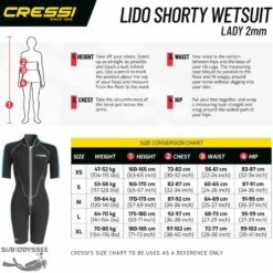 LIDO Shorty Femme Avec Zip Frontal - Cressi -Sub-Odyssee Soldes Magasin lido shorty femme avec zip frontal cressi 6